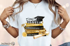 Graduation Books PNG Congrats Grad Gold &amp; black Glam Design Product Image 3