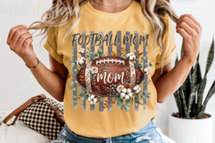 Striped Floral Football Mom Sublimation Png , Shirt Design Product Image 5