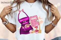Nail Apron Sublimation PNG Pink Beauty Quote Design Product Image 3