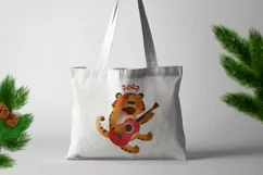 Funny Tiger with acoustic guitar,Lunar New Year 2022 symbol Product Image 6
