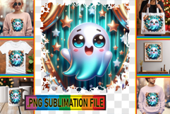 Whimsical Tote Bag Gift Ideas, 3D Cute Ghost Product Image 1