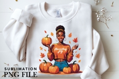 Motivational Autumn melanin woman png Product Image 5
