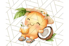 Tropical Tiki Friends PNG Clipart, Cute Summer Art Product Image 2