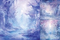 Watercolor misty winter forest printable digital papers Product Image 6