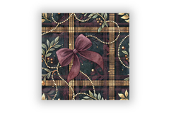 Coquette Bow Plaid Digital Paper Pack, Seamless Watercolor Product Image 6