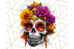 Bright Sugar Skull PNG Clipart, Halloween Colorful Skull Png Product Image 2