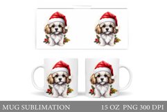 Christmas Dog Mug Wrap. Cute Dog Mug Wrap Sublimation Product Image 1
