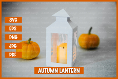 Autumn lantern SVG I Fall candle Paper cut SVG Product Image 1