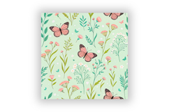 Spring Butterfly and Wildflower Seamless Pattern, Pastel Product Image 6