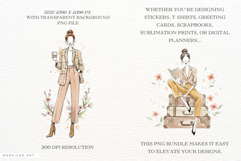 Stylish Spring Girl Clipart Product Image 2