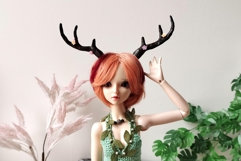 Miniature deer antlers on magnet tutorial. BJD doll horns Product Image 6