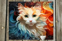 3D papercut cats | 8 Skinny tumbler sublimation designs, JPG Product Image 6