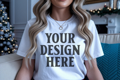 Bella Canvas 3001 Silver Christmas Shirt Mockup Product Image 1