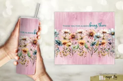 MOTIVATION wildflower tumbler wrap sublimation design png Product Image 1