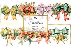Bow Clipart, 40 High Quality PNG files, Floral illustration Product Image 5
