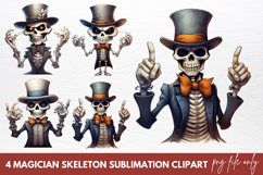 Magician Skeleton Sublimation Clipart Product Image 1