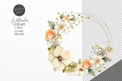 Wreath clipart, Floral clipart, Flowers clipart Product Image 1
