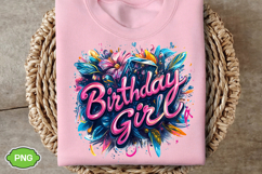 Birthday Girl PNG Floral Birthday PNG Product Image 6