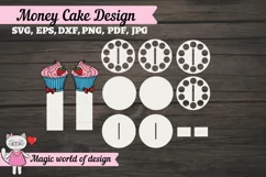 Birthday Cupcake Money Cake SVG , 3d paper svg Product Image 2