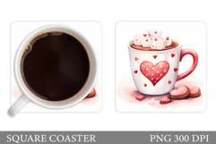 Valentines Drink Coaster. Valentines Coffee Coaster Product Image 1