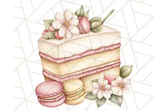 Pastel Tea Clip Art PNG with Sweets and Floral Accents Png Product Image 2