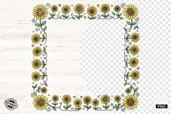 Sunflowers Doodle Frames PNG Product Image 1