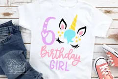 Six Birthday Unicorn SVG - 6th Birthday Unicorn Shirt PNG Product Image 1