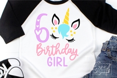 Six Birthday Unicorn SVG - 6th Birthday Unicorn Shirt PNG Product Image 3