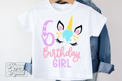 Six Birthday Unicorn SVG - 6th Birthday Unicorn Shirt PNG Product Image 4
