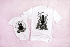 6 Black Cats and Books Halloween Witch Spooky PNG Clipart Product Image 2