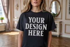 Comfort Colors 1717 Black TShirt Mockup, CC1717 mockup, Tran Product Image 1