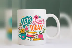 Lets Learn Today PNG, Teacher Back to School PNG, Books Appl Product Image 5