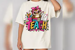 Teacher Owl Mug PNG, Cute Back to School Teacher Design Product Image 5