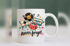 Retro Music Never Forget PNG, Vintage Cassette Vinyl Camera Product Image 5