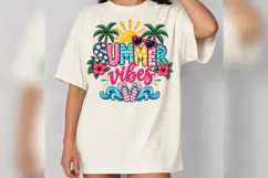 Summer Vibes PNG, Tropical Palm Tree Beach PNG, Hibiscus png Product Image 5