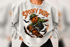 Spooky Dude Halloween PNG, Pumpkin Head Skateboard Design Product Image 4