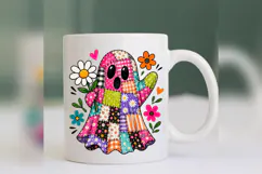 Patchwork Ghost PNG, Floral Halloween Ghost Design Product Image 4