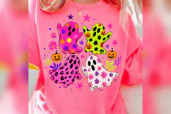 Colorful Ghost Halloween PNG, Cute Pattern Ghost Design Product Image 1