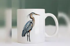 Great Blue Heron PNG, Coastal Bird Wildlife Shirt Design Product Image 3