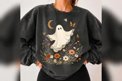 Floral Ghost PNG, Boho Halloween Ghost, Wildflower Spooky Product Image 4