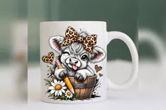 Cute Cow Teacher PNG, Leopard Bow Calf School Design Product Image 4