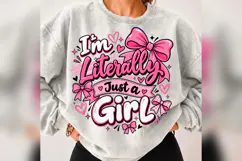 Im Literally Just a Girl PNG, Pink Coquette Bow Design Product Image 3