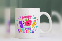 Happy To See Your Face PNG, Cute Teacher Apple Design Product Image 5