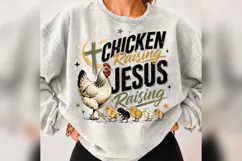 Chicken Raising Jesus Raising PNG, Christian Farm Chicken Product Image 5