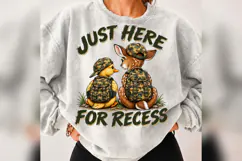 Just Here for Recess Duck Deer PNG, Camo Back to School Product Image 5