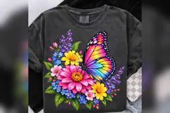 Colorful Butterfly PNG, Floral Butterfly Garden Design Product Image 3