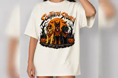 Southern Spooky Halloween Dogs PNG, Pumpkin Dog Trio Shirt Product Image 1