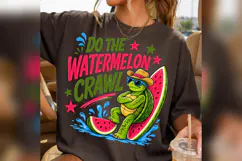 Watermelon Crawl PNG, Cute Turtle Summer Design, Watermelon Product Image 3