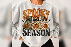 Spooky Season Ghost Trio PNG, Camo Leopard Checker Halloween Product Image 5