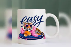 Easy Tiger PNG, Sassy Tiger Pink Sunglasses, Retro Girly Product Image 4